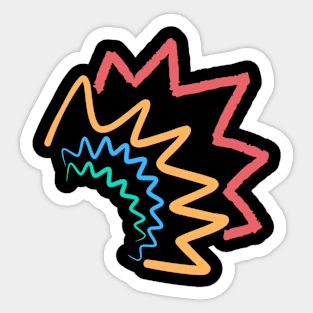 Zigzag Retro Pattern Simpsons Lisa Sticker